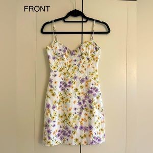 Zara dress Size XS Color is white foreground with multi color flowers